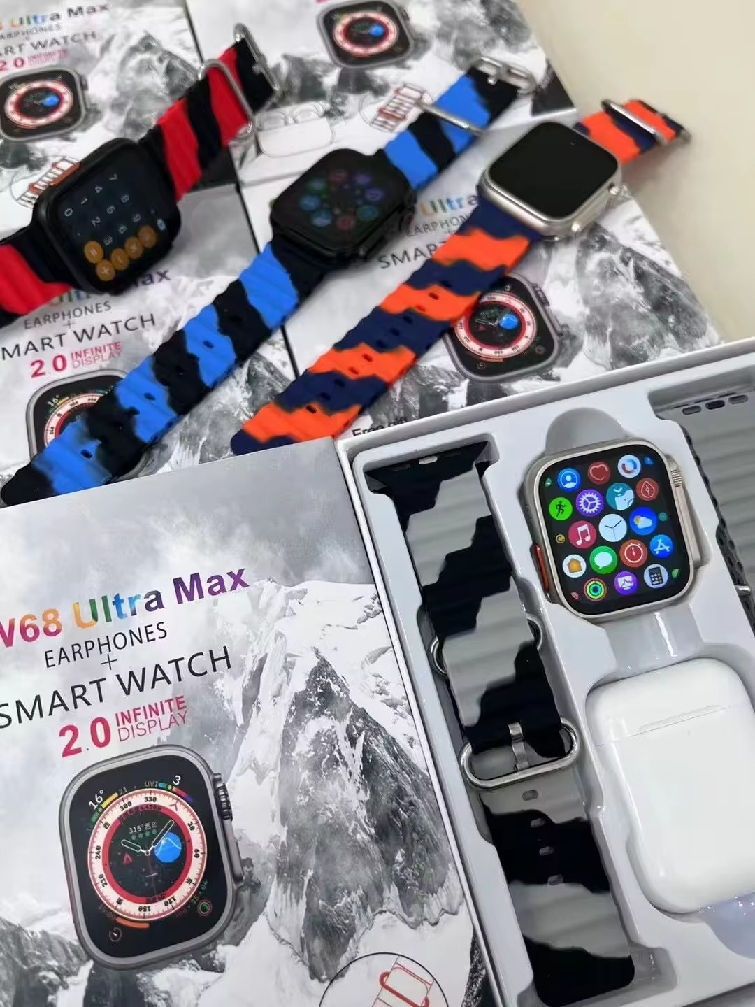 Miniatura 2 de Reloj EW68 Ultra Max + Audifonos i12